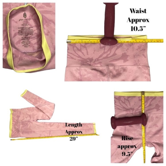 Free People Think Twice Leggings High Rise PINK New XS S - Picture 7 of 15